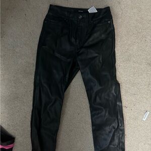 Vero Moda Shiny Black Leatherette Trousers